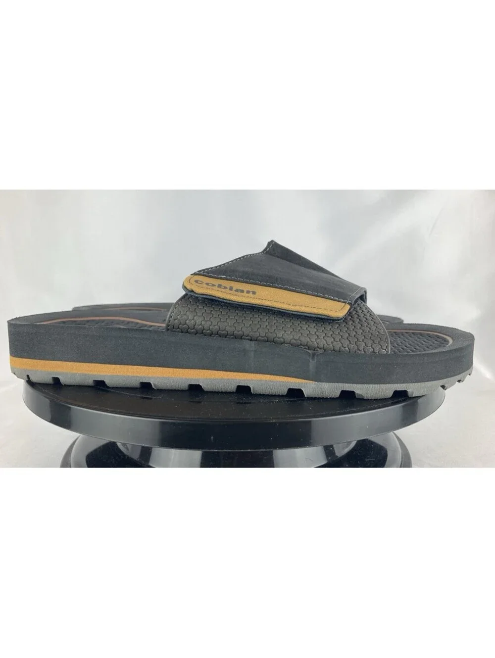 Men’s Size 8 ⁠Cobian Slide Sandals Dark Grey Tan Adjustable Cushion Salt Light